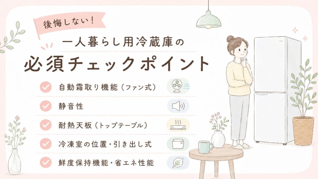 一人暮らし用冷蔵庫の必須チェックポイント