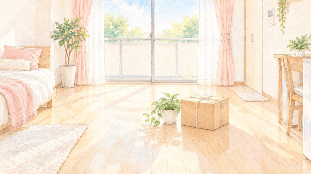 くらしのマーケットの不用品回収で片付いた部屋